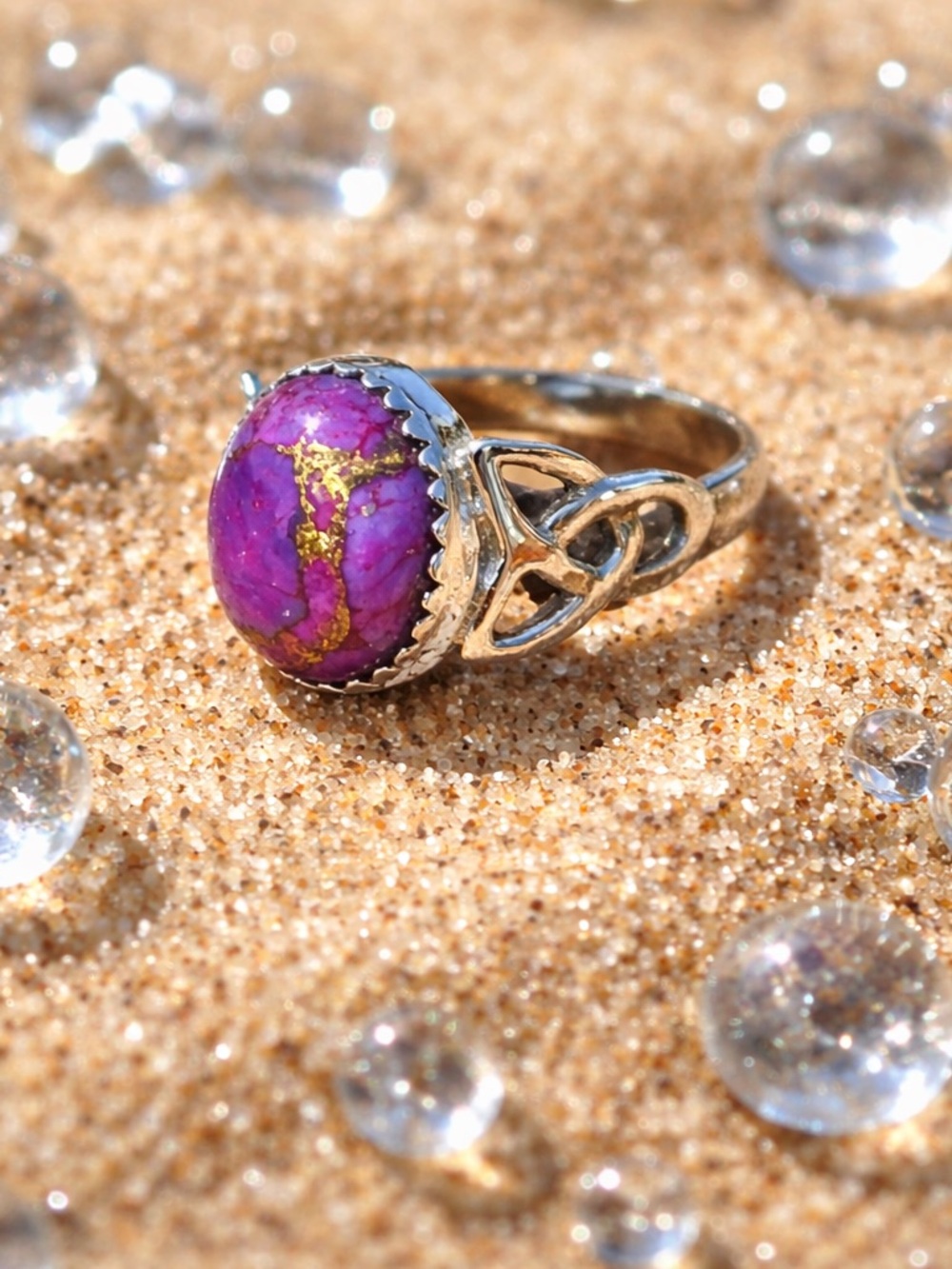 Purple Copper Turquoise Ring - Picture 3 of 13